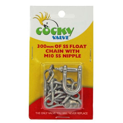 Cocky Valve 300 mm of SS Float Chain with 516 BSW SS Nipple